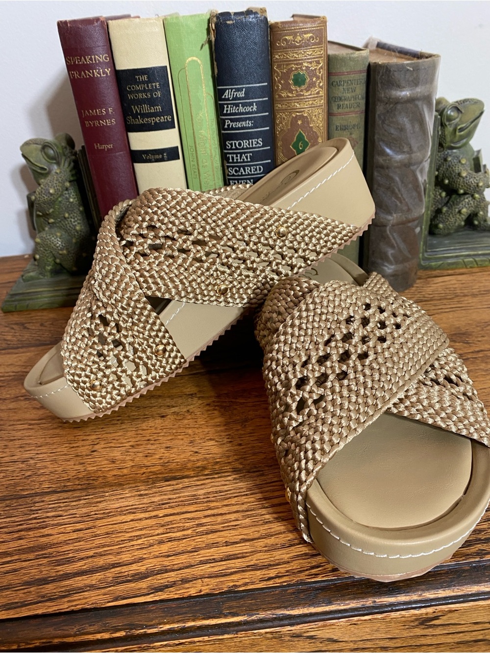 Comfort Est. 1946 Women’s Woven Slide Sandals in Tan